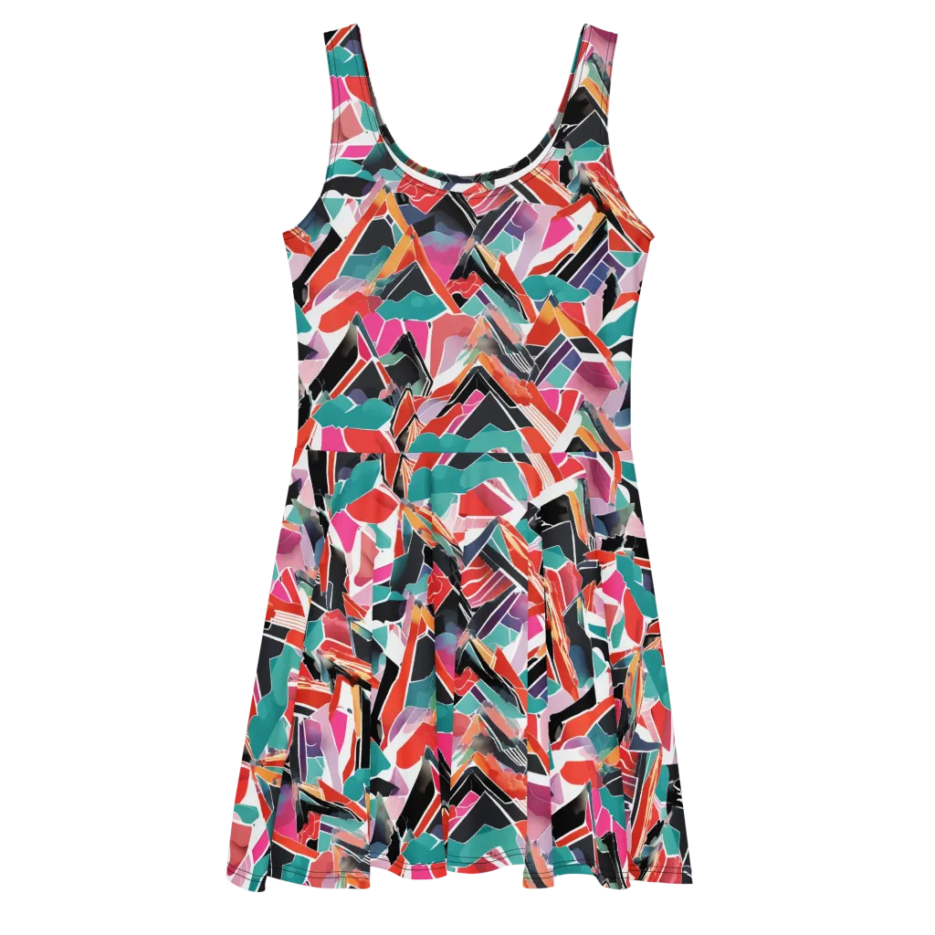 Chromatic Avalanche on Skater Dress — Front
