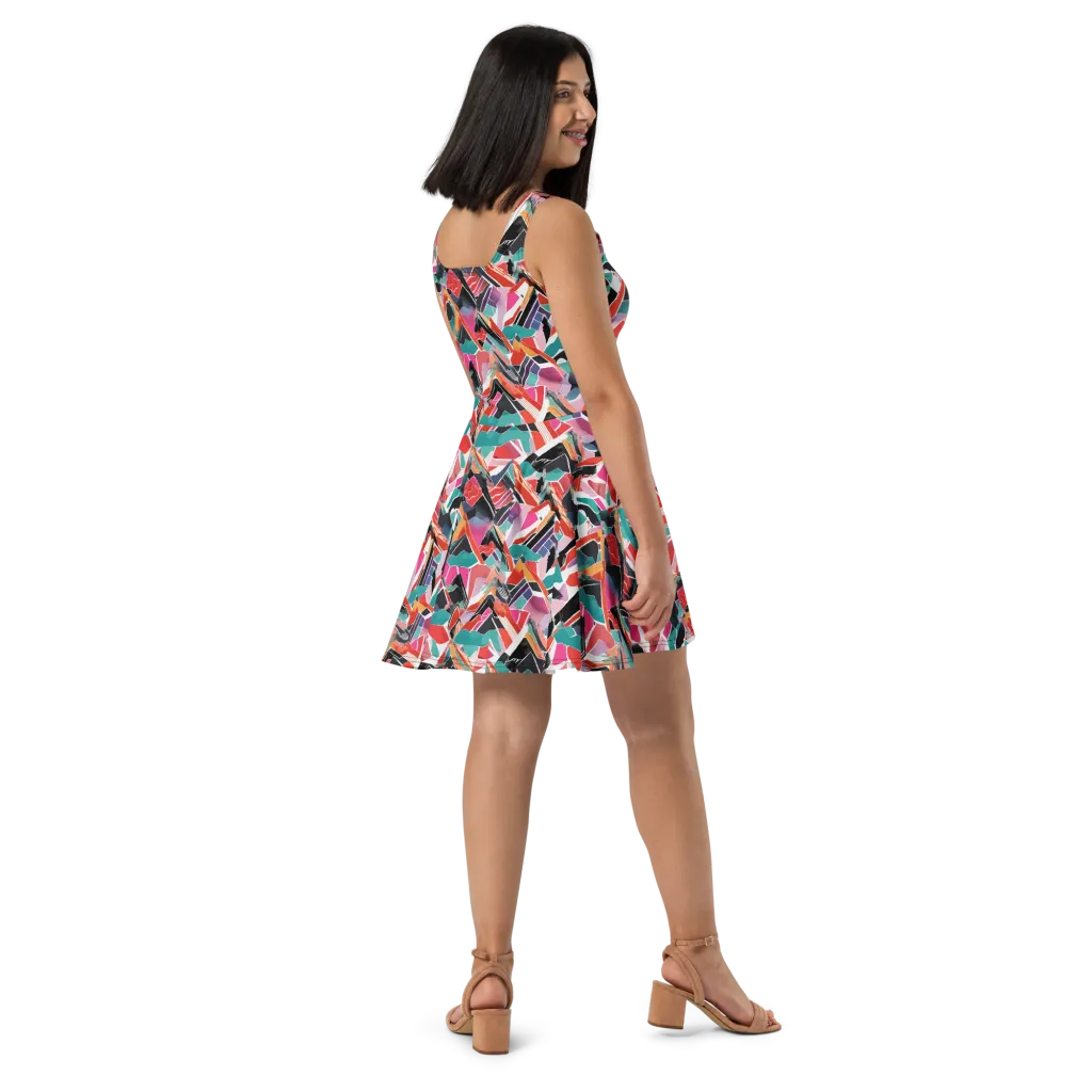 Chromatic Avalanche on Skater Dress — Right