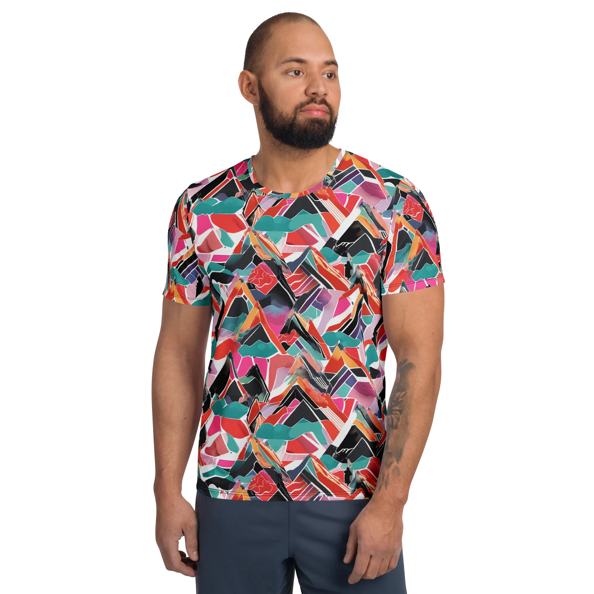 Chromatic Avalanche on Men's Athletic T-Shirt — Front