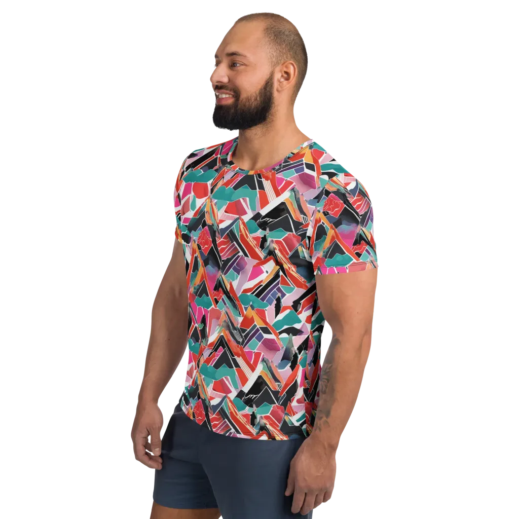 Chromatic Avalanche on Men's Athletic T-Shirt — Left