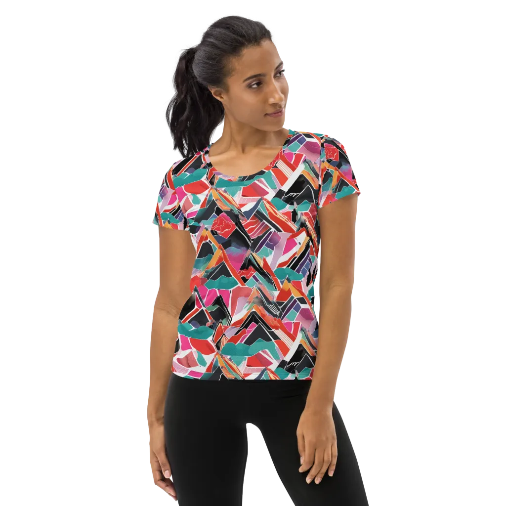 Chromatic Avalanche on Women's Athletic T-Shirt — Front