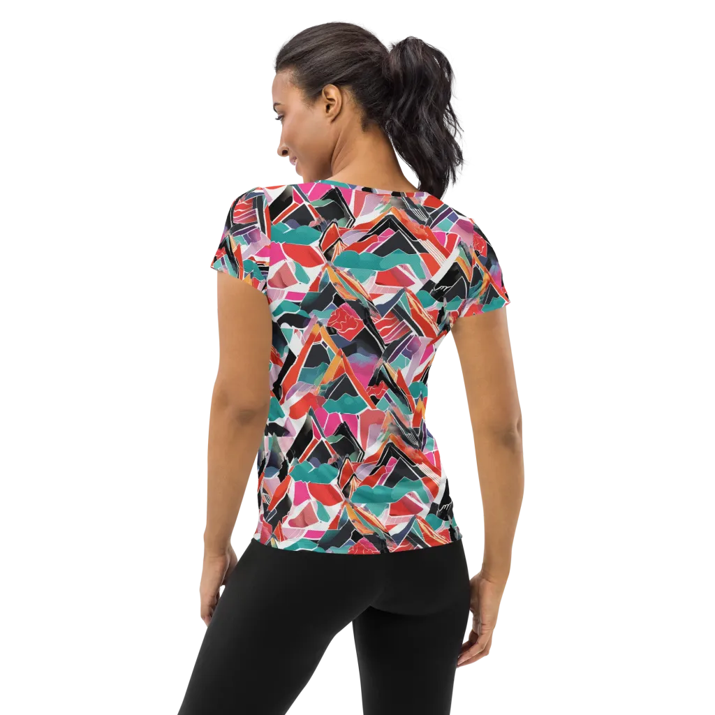 Chromatic Avalanche on Women's Athletic T-Shirt — Back
