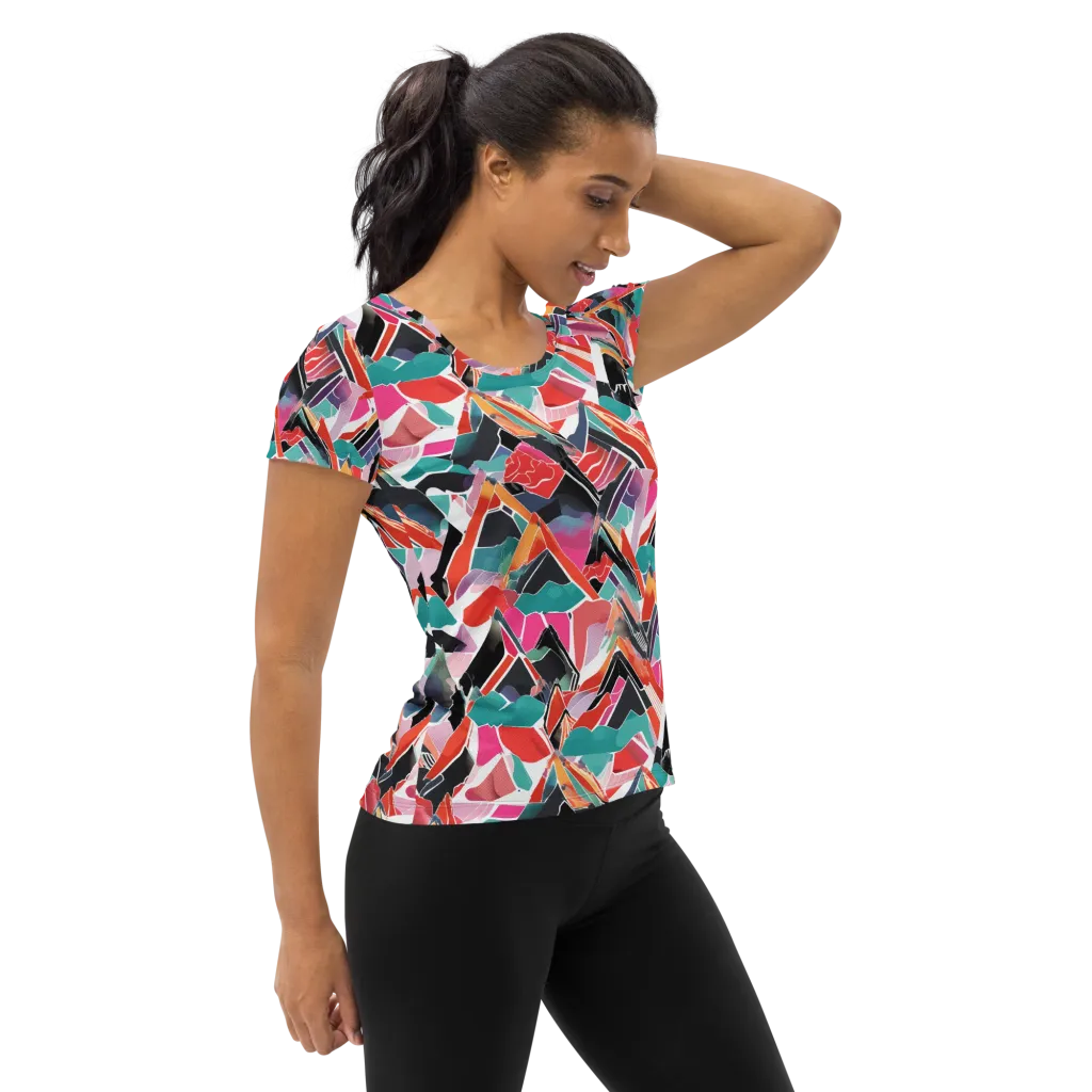 Chromatic Avalanche on Women's Athletic T-Shirt — Right