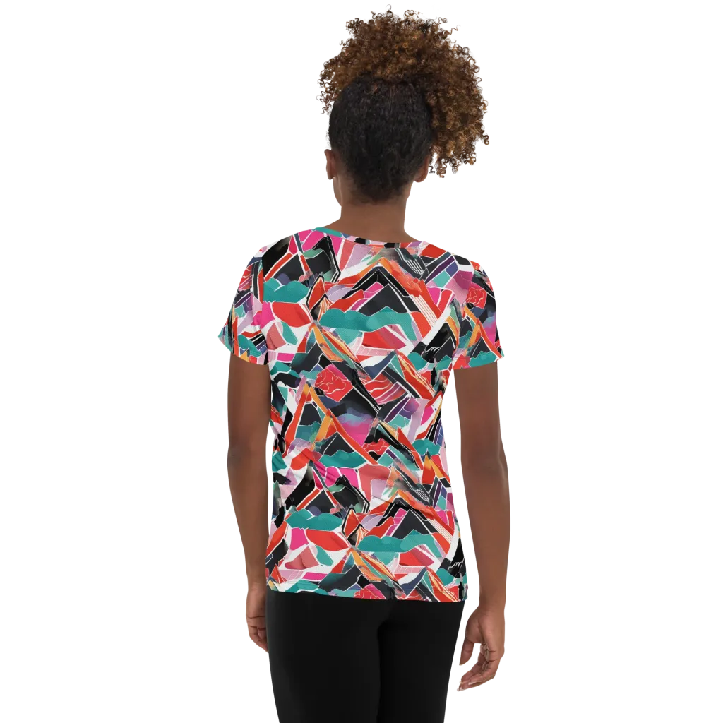 Chromatic Avalanche on Women's Athletic T-Shirt — Back