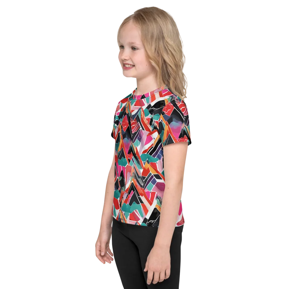 Chromatic Avalanche on Kids Crew Neck T-Shirt — Left