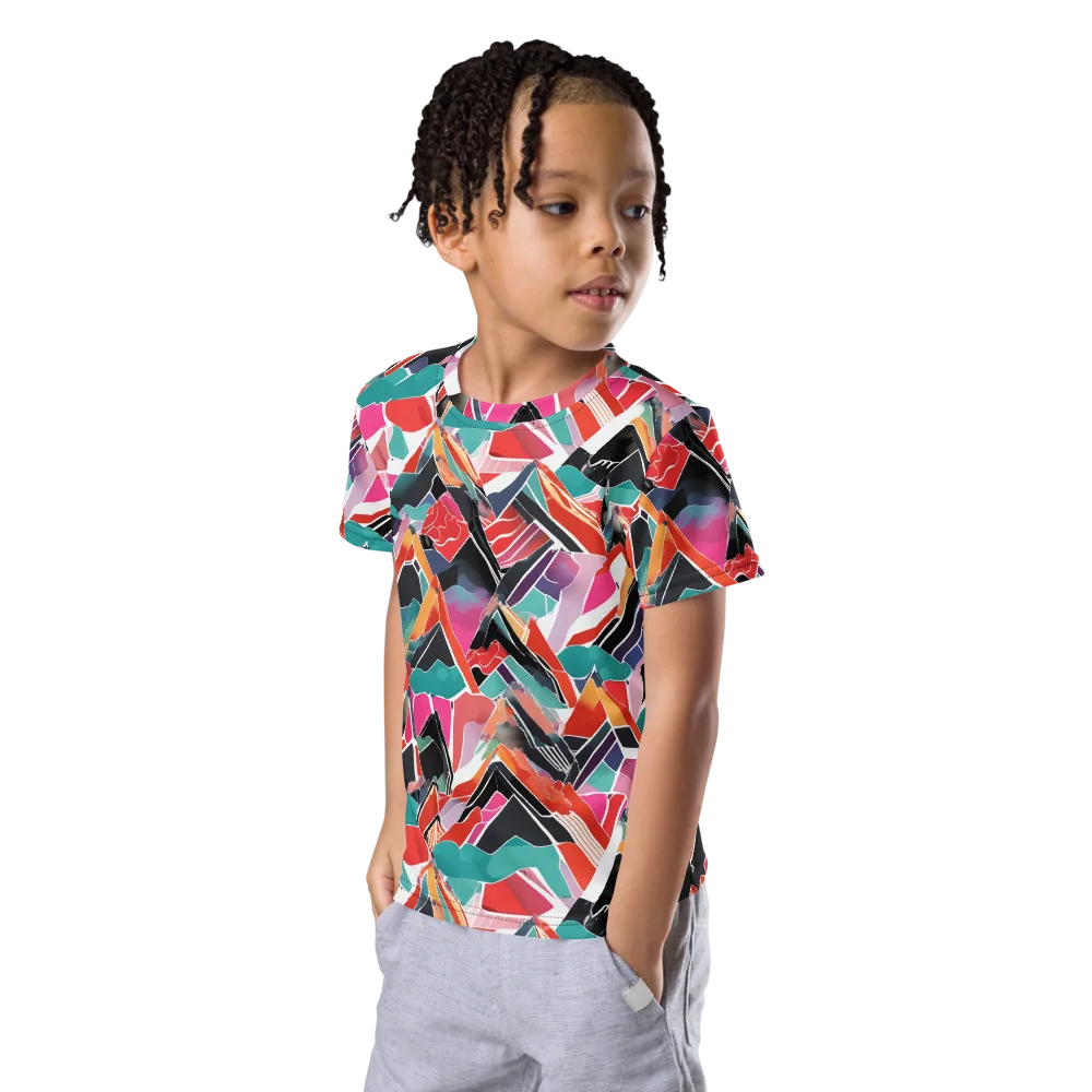 Chromatic Avalanche on Kids Crew Neck T-Shirt — Left Front