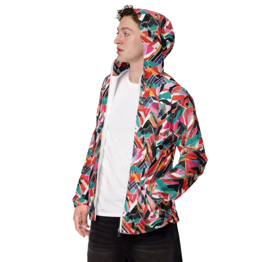 Chromatic Avalanche on a Men's Windbreaker