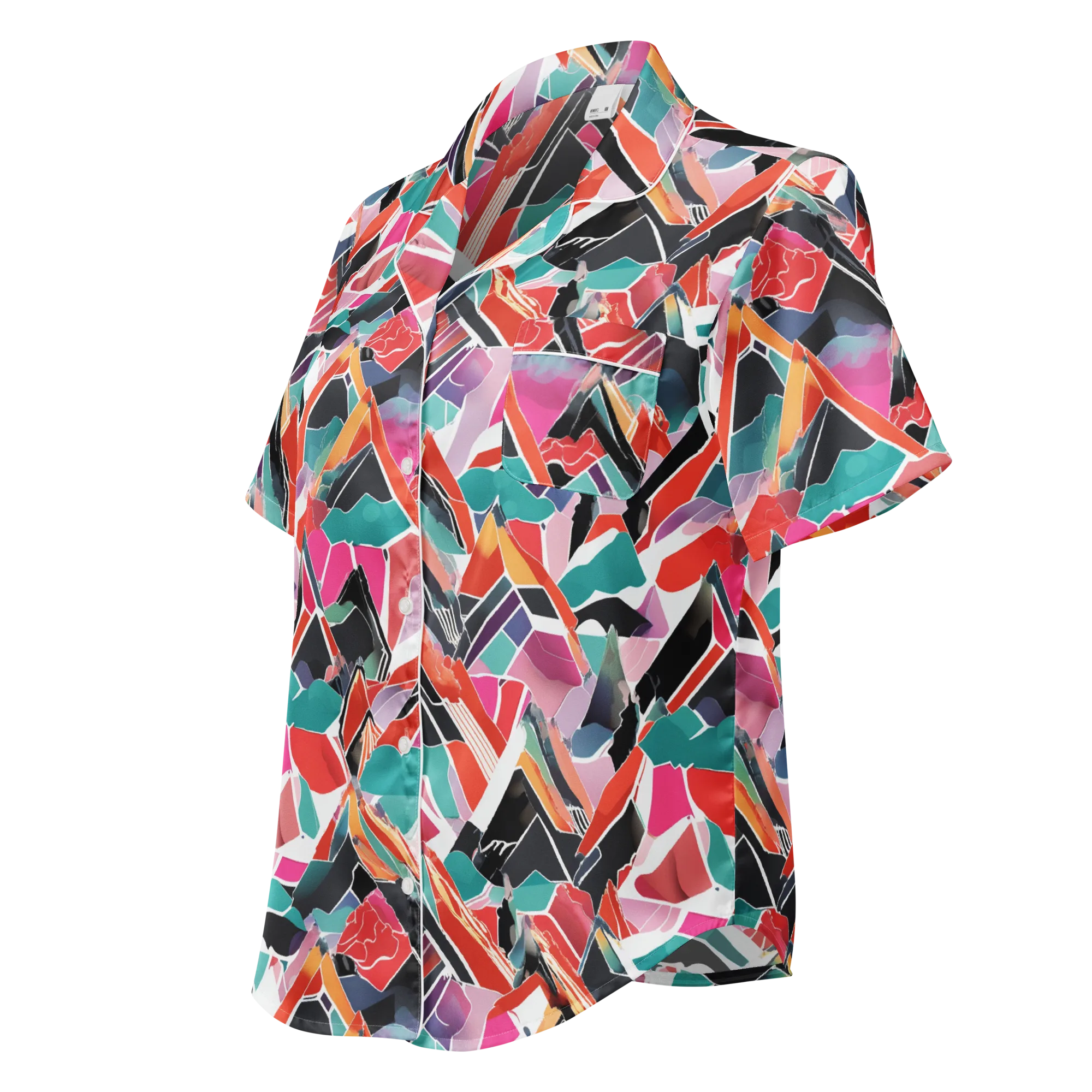 Chromatic Avalanche on Women's Short Sleeve Pajama Top — Left Front