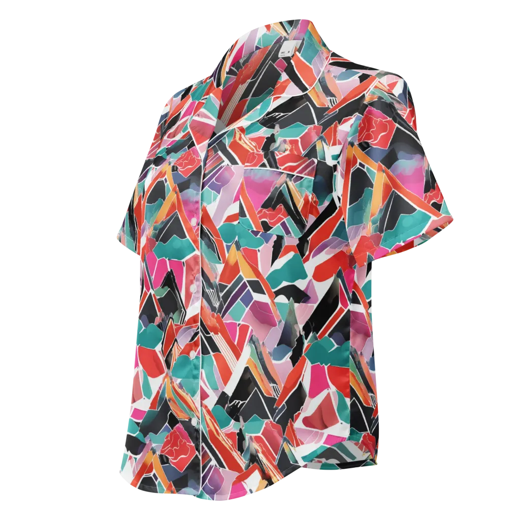 Chromatic Avalanche on Women's Short Sleeve Pajama Top — Left Front