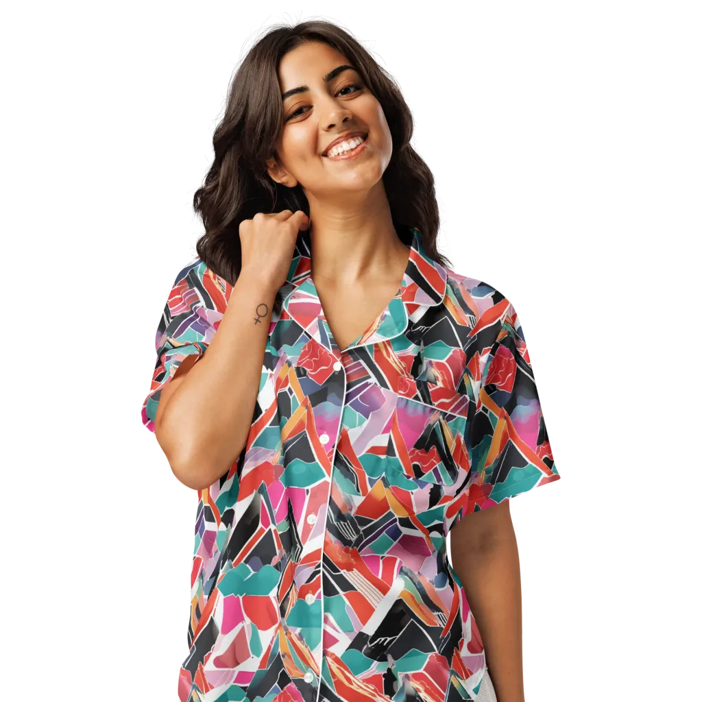 Chromatic Avalanche on Women's Short Sleeve Pajama Top — Front