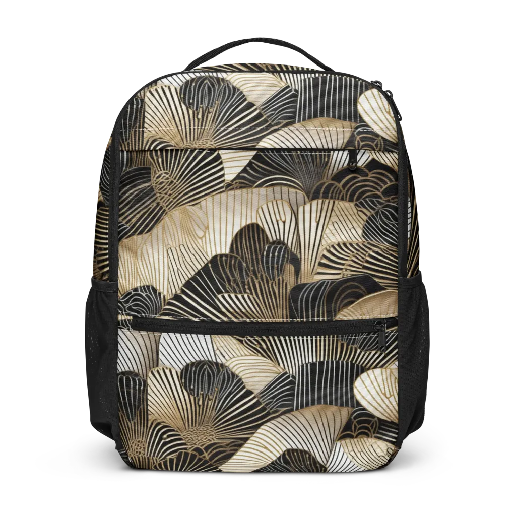 Noir Deco Bloom on Utility Backpack — Front