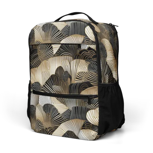 Noir Deco Bloom on a Utility Backpack