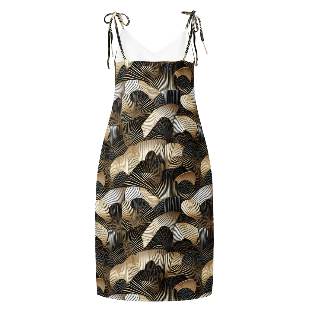 Noir Deco Bloom on Slip Dress — Back