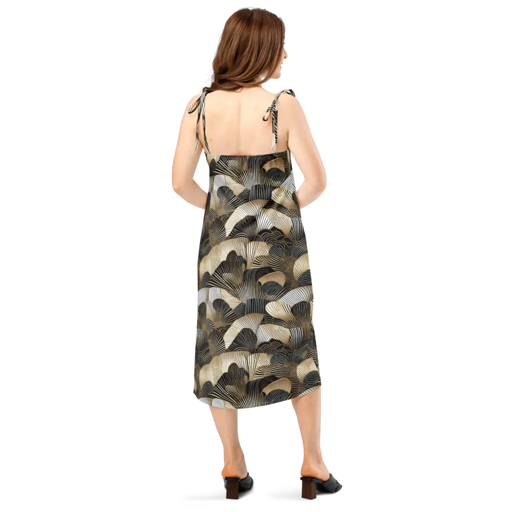 Noir Deco Bloom on Slip Dress — Back