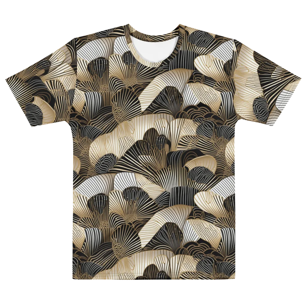 Noir Deco Bloom on Men's Cotton Crew Neck T-Shirt — Front