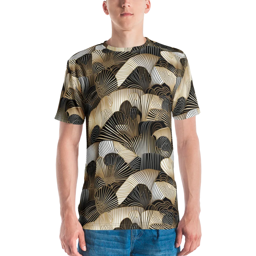 Noir Deco Bloom on Men's Crew Neck T-Shirt — Front