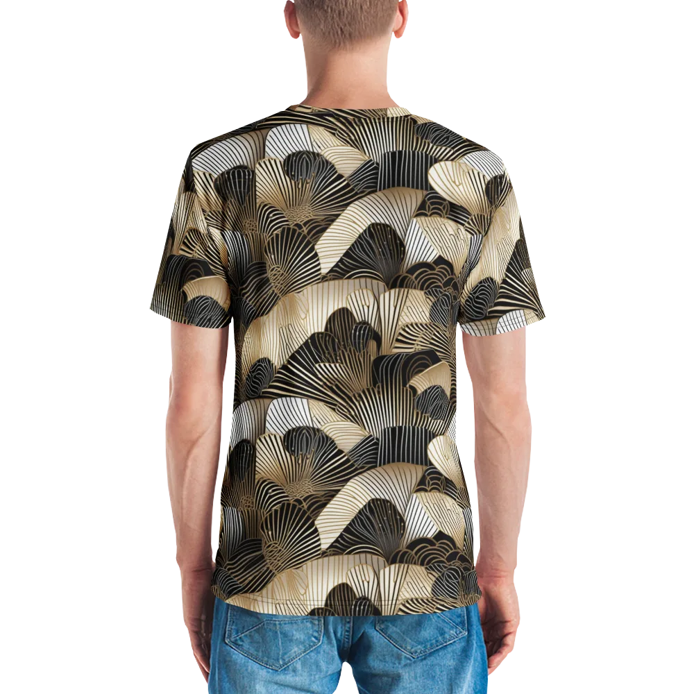 Noir Deco Bloom on Men's Crew Neck T-Shirt — Back