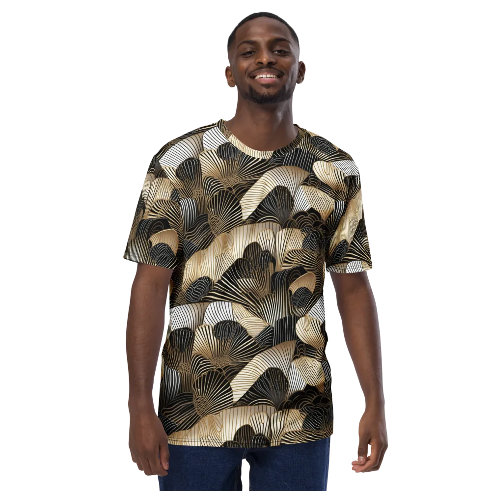Noir Deco Bloom on Men's Crew Neck T-Shirt — Front