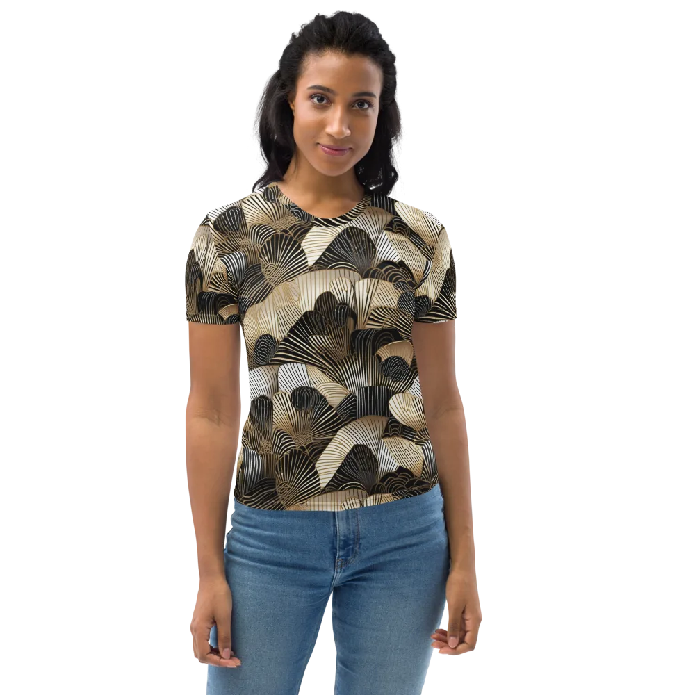 Noir Deco Bloom on Women's Crew Neck T-Shirt — Front