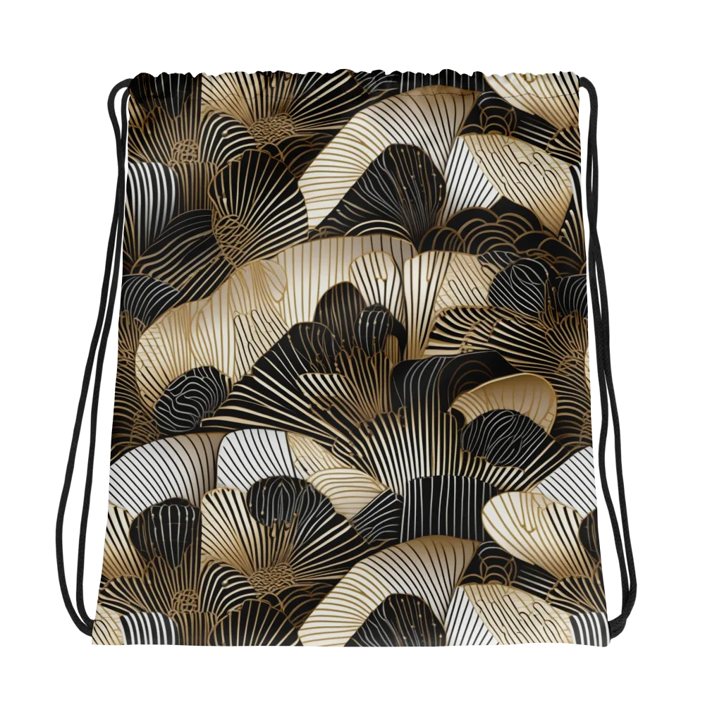 Noir Deco Bloom on Drawstring Bag — Photo