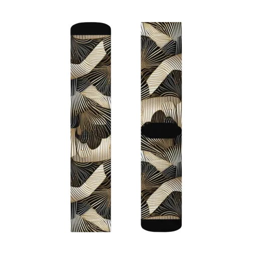 Noir Deco Bloom on a Socks