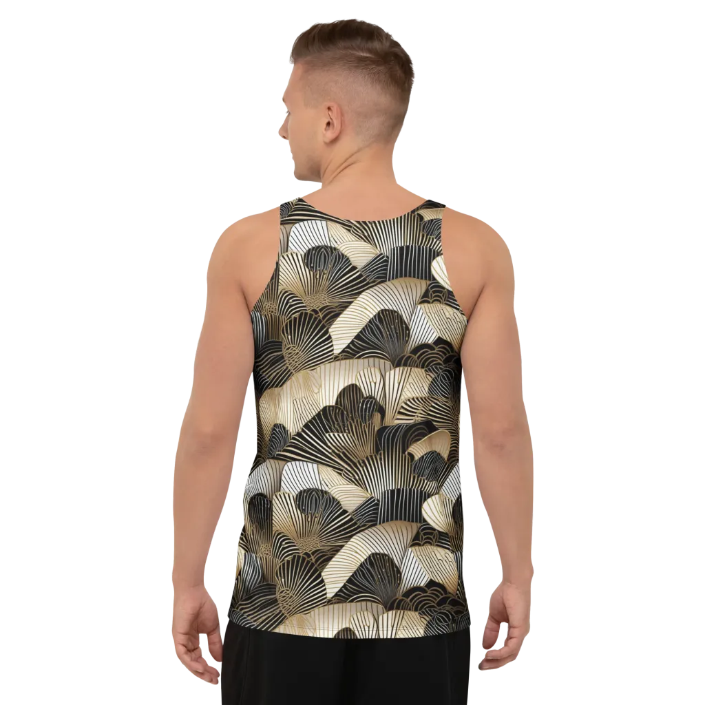 Noir Deco Bloom on Men's Tank Top — Back