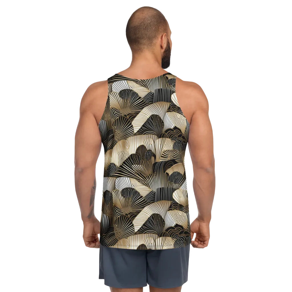 Noir Deco Bloom on Men's Tank Top — Back