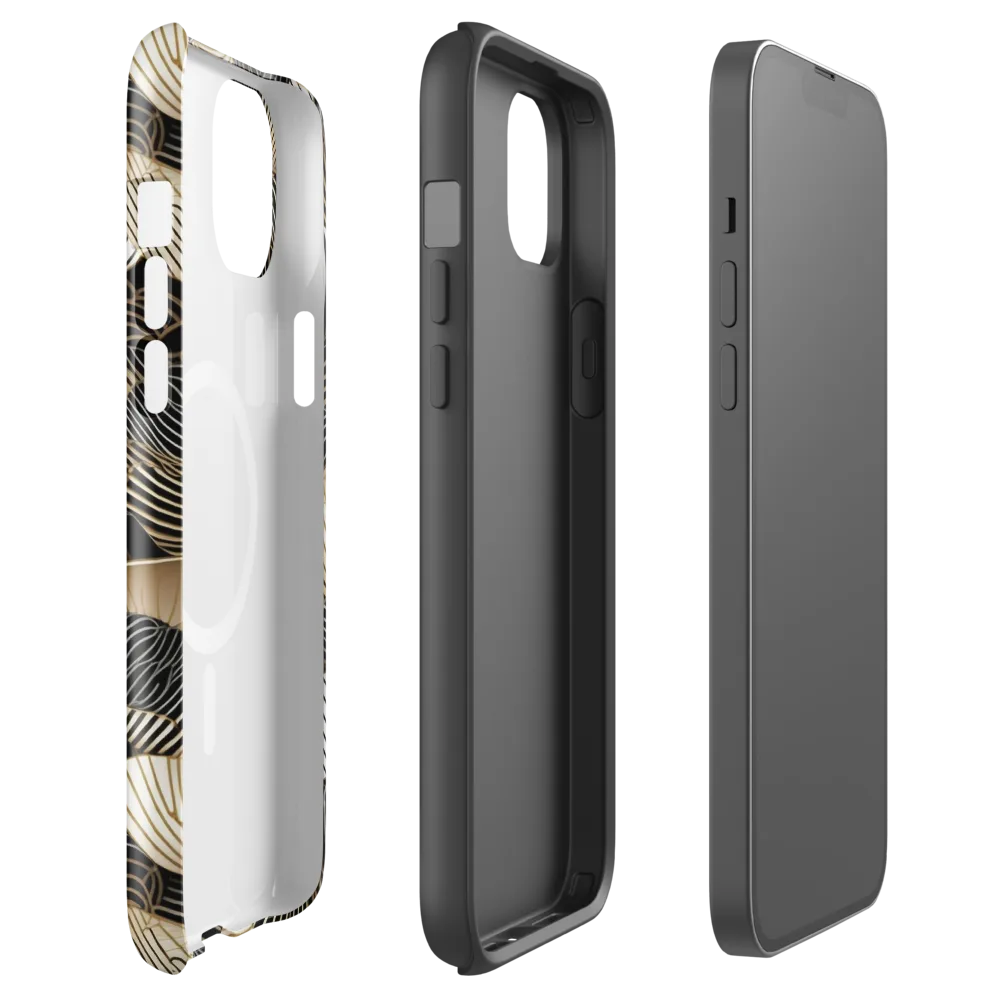Noir Deco Bloom on MagSafe Tough Case for iPhone® — Front