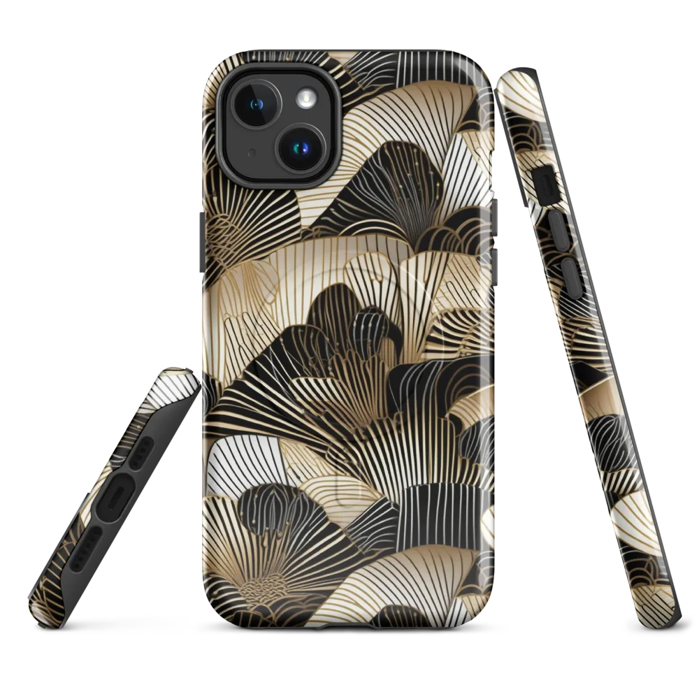 Noir Deco Bloom on MagSafe Tough Case for iPhone® — Front
