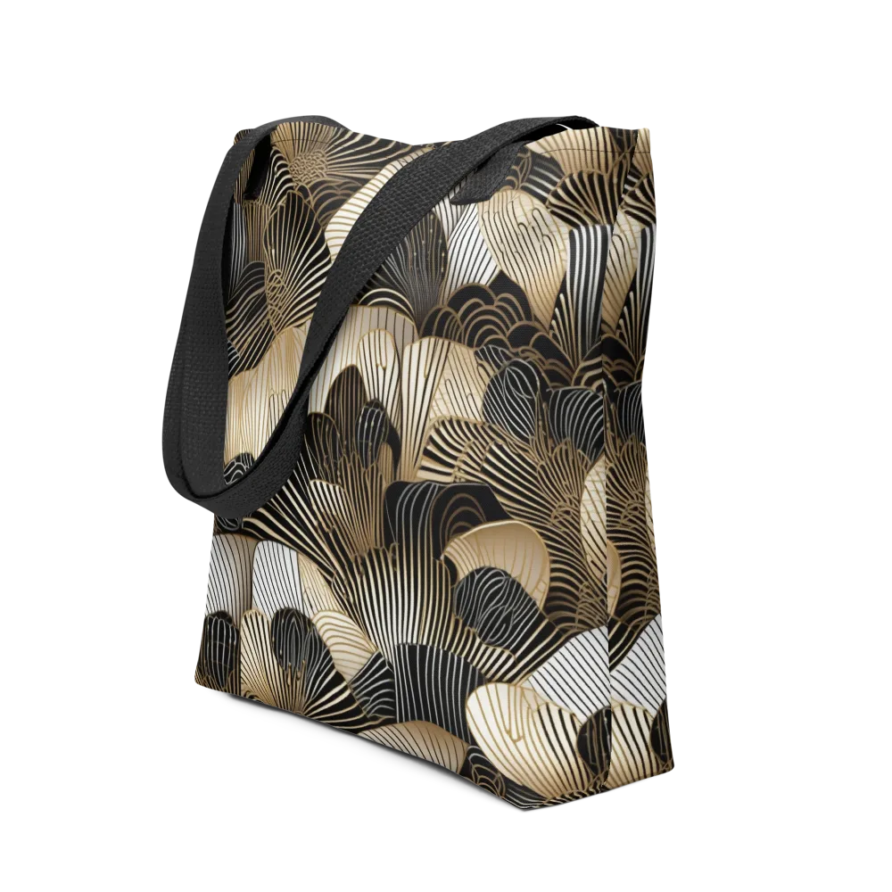 Noir Deco Bloom on Tote Bag — Front