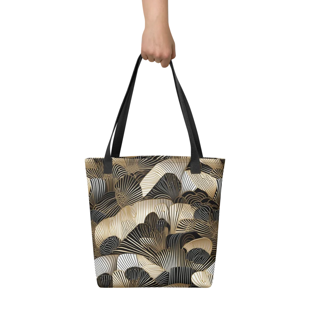 Noir Deco Bloom on Tote Bag — Front