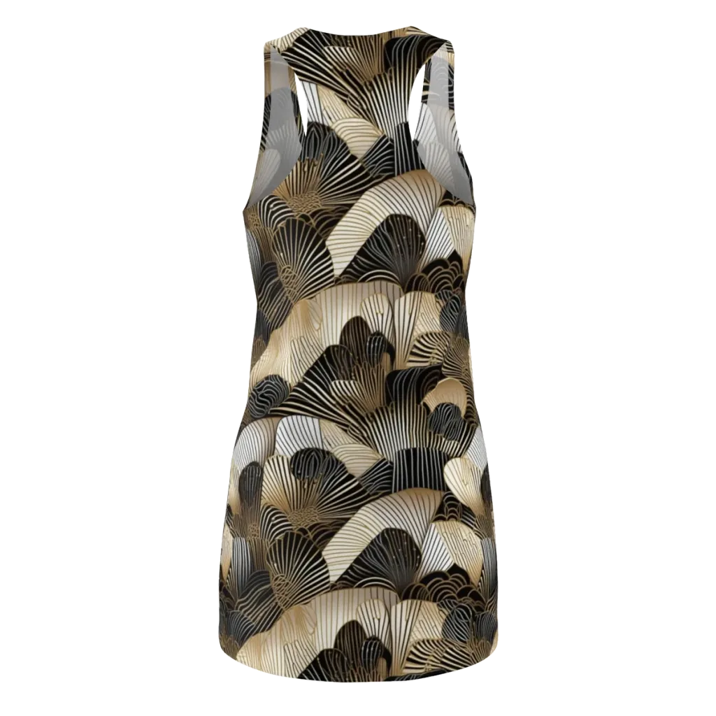 Noir Deco Bloom on Racerback Dress — Back
