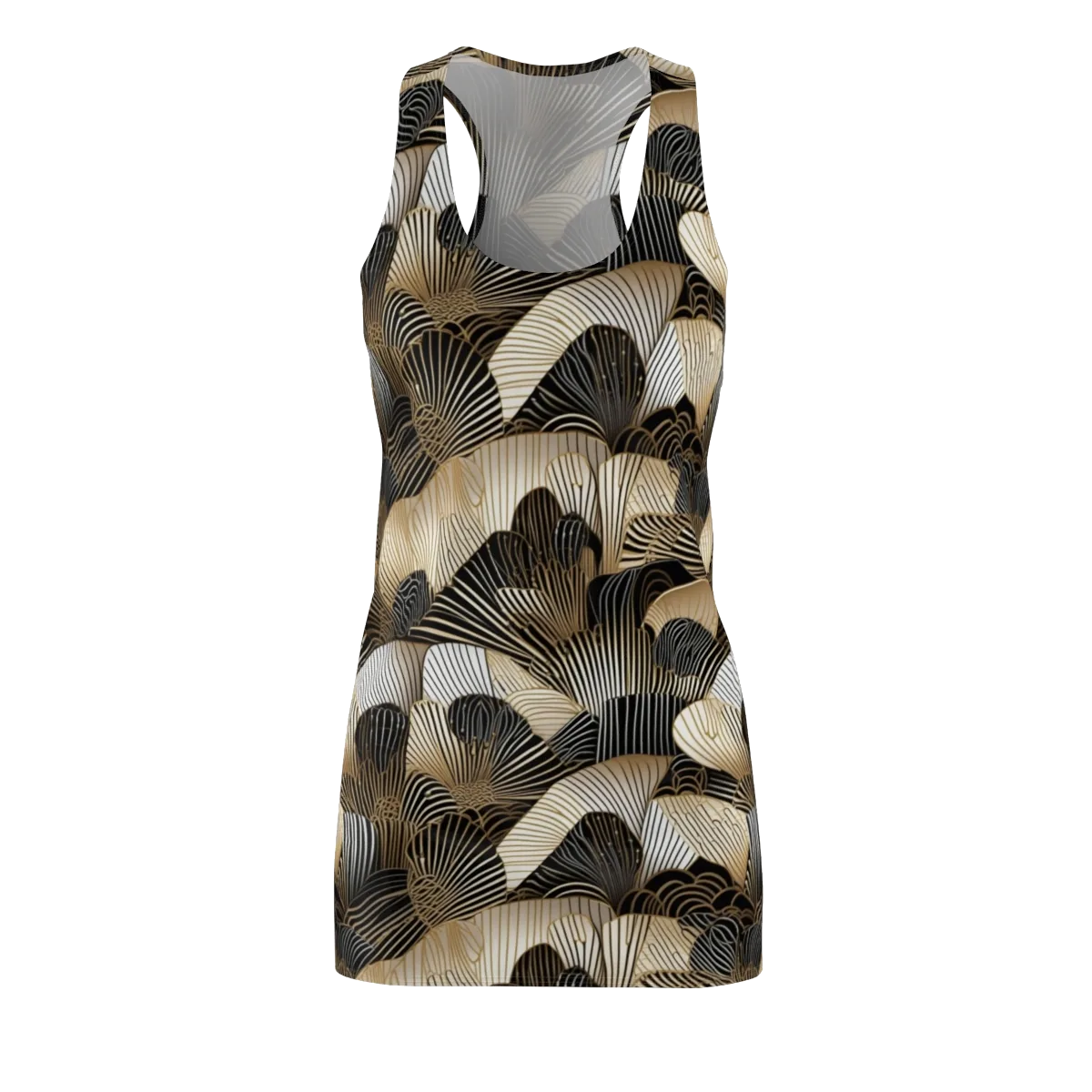 Noir Deco Bloom on Racerback Dress — Front