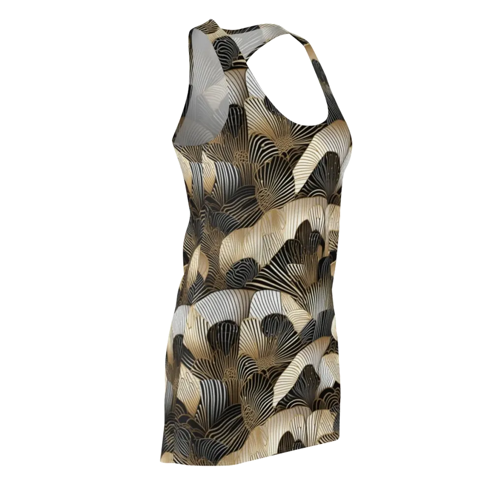 Noir Deco Bloom on Racerback Dress — Front Side