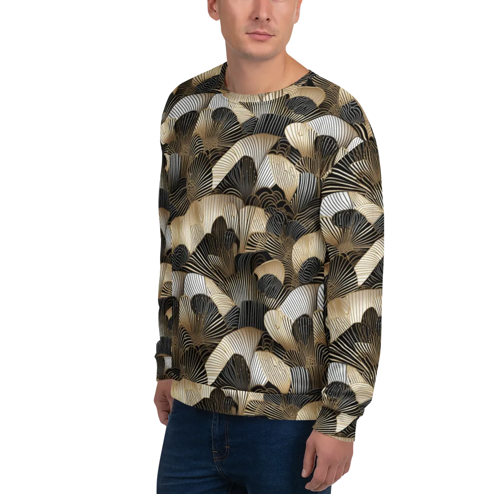 Noir Deco Bloom on Sweatshirt — Left Front