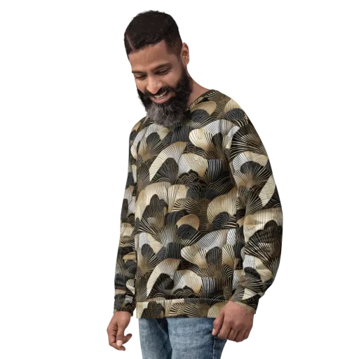 Noir Deco Bloom on a Sweatshirt