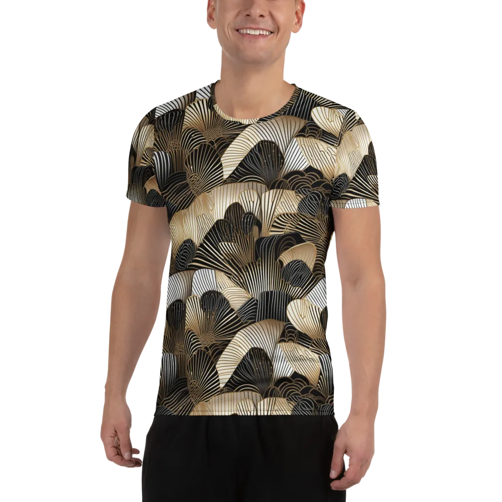 Noir Deco Bloom on Men's Athletic T-Shirt — Front