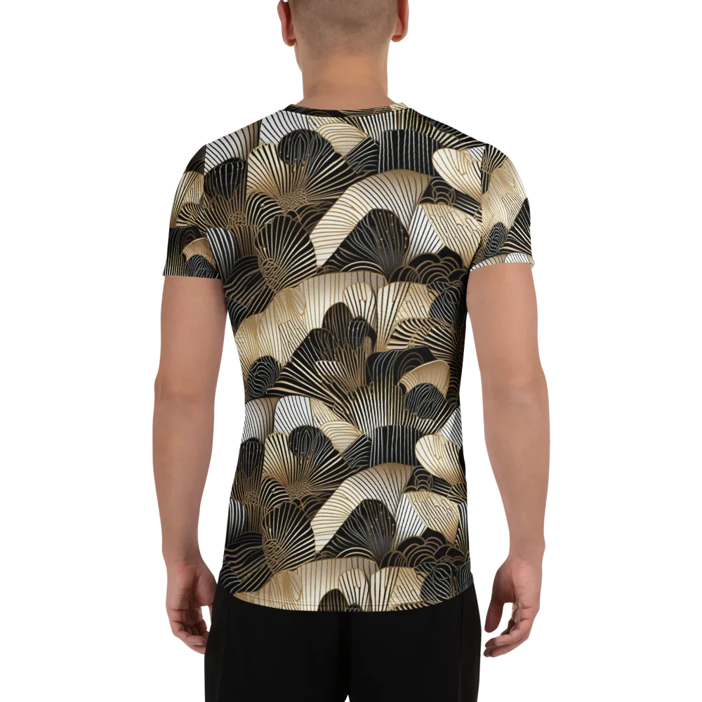 Noir Deco Bloom on Men's Athletic T-Shirt — Back