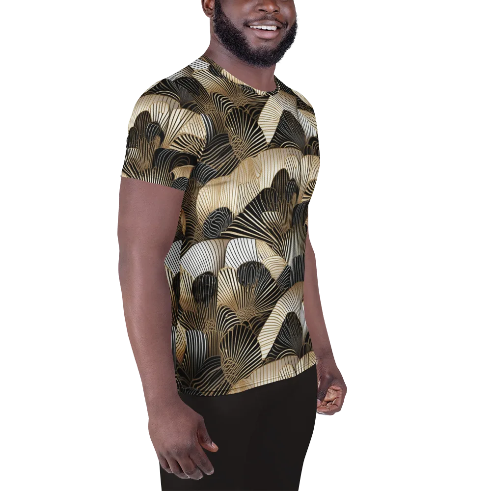 Noir Deco Bloom on Men's Athletic T-Shirt — Right