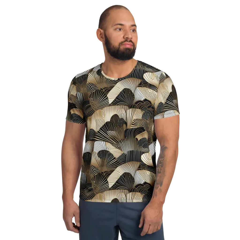 Noir Deco Bloom on Men's Athletic T-Shirt — Front