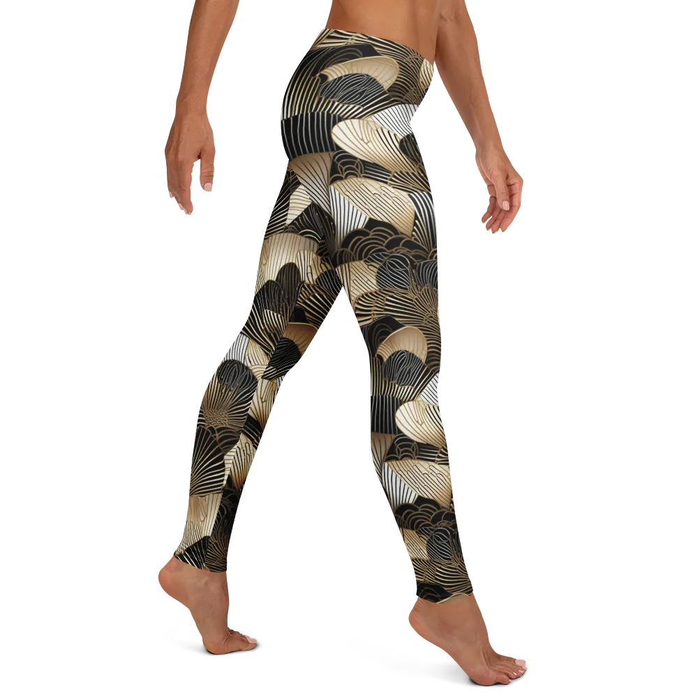 Noir Deco Bloom on Leggings — Right