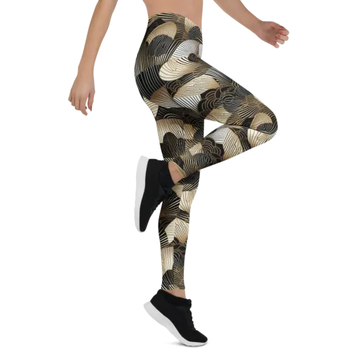 Noir Deco Bloom on a Leggings