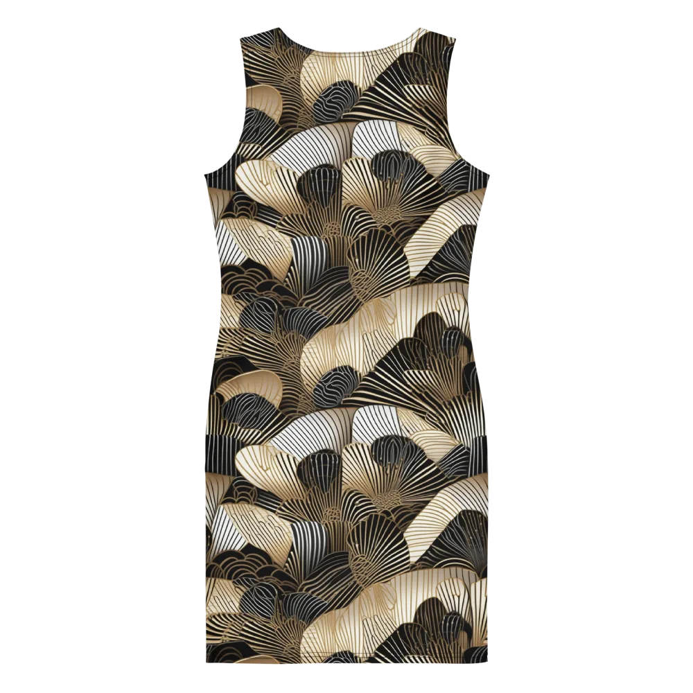 Noir Deco Bloom on Bodycon Dress — Back