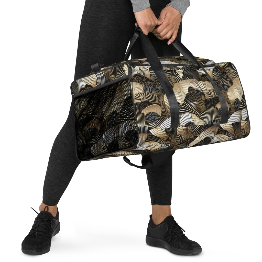 Noir Deco Bloom on Duffle Bag — Right Front