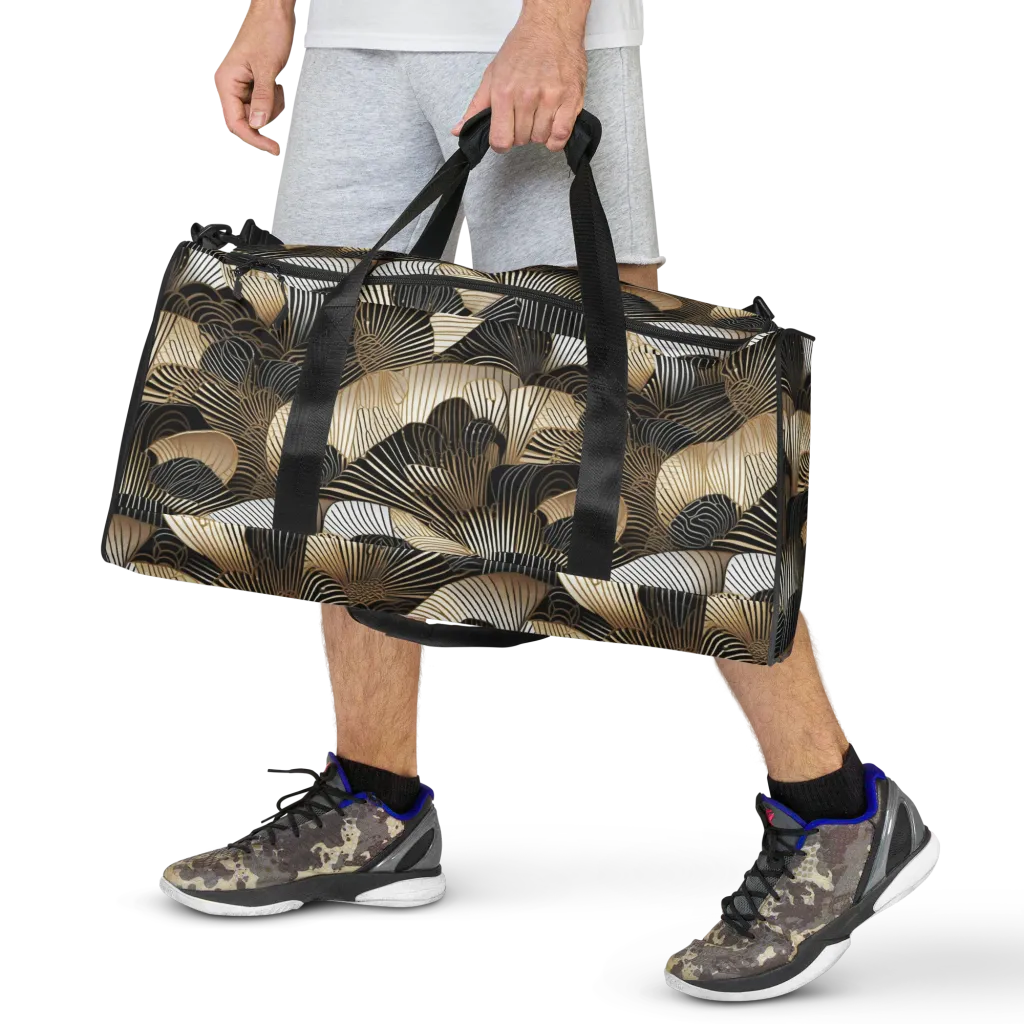 Noir Deco Bloom on Duffle Bag — Front