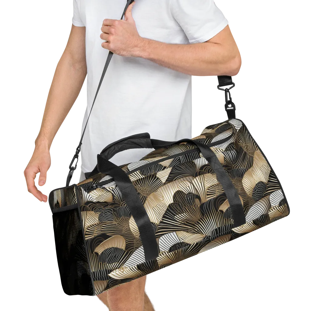 Noir Deco Bloom on Duffle Bag — Right Front