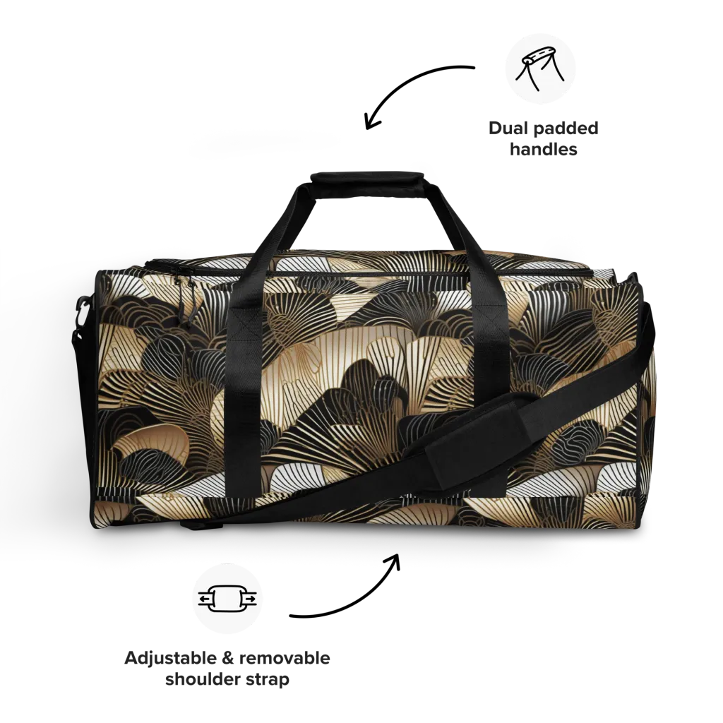 Noir Deco Bloom on Duffle Bag — Front