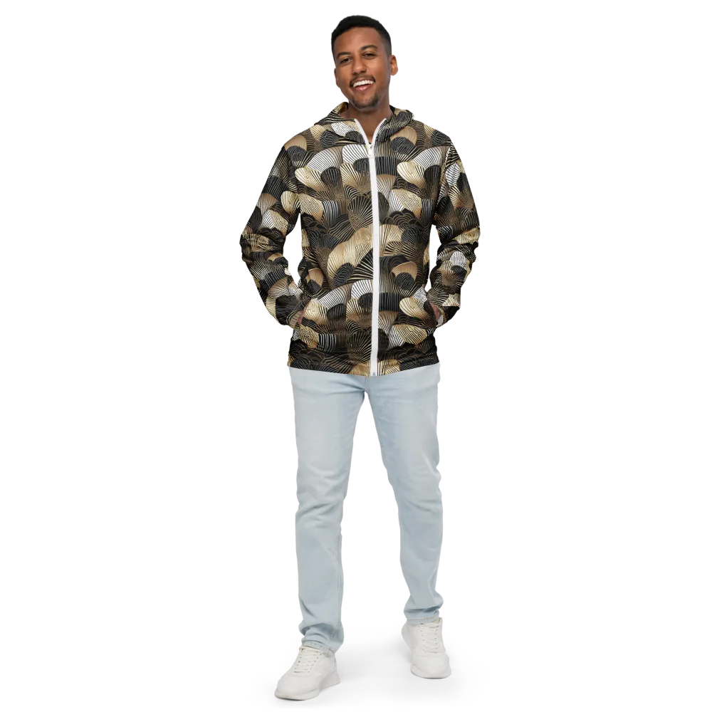 Noir Deco Bloom on Men's Windbreaker — Front
