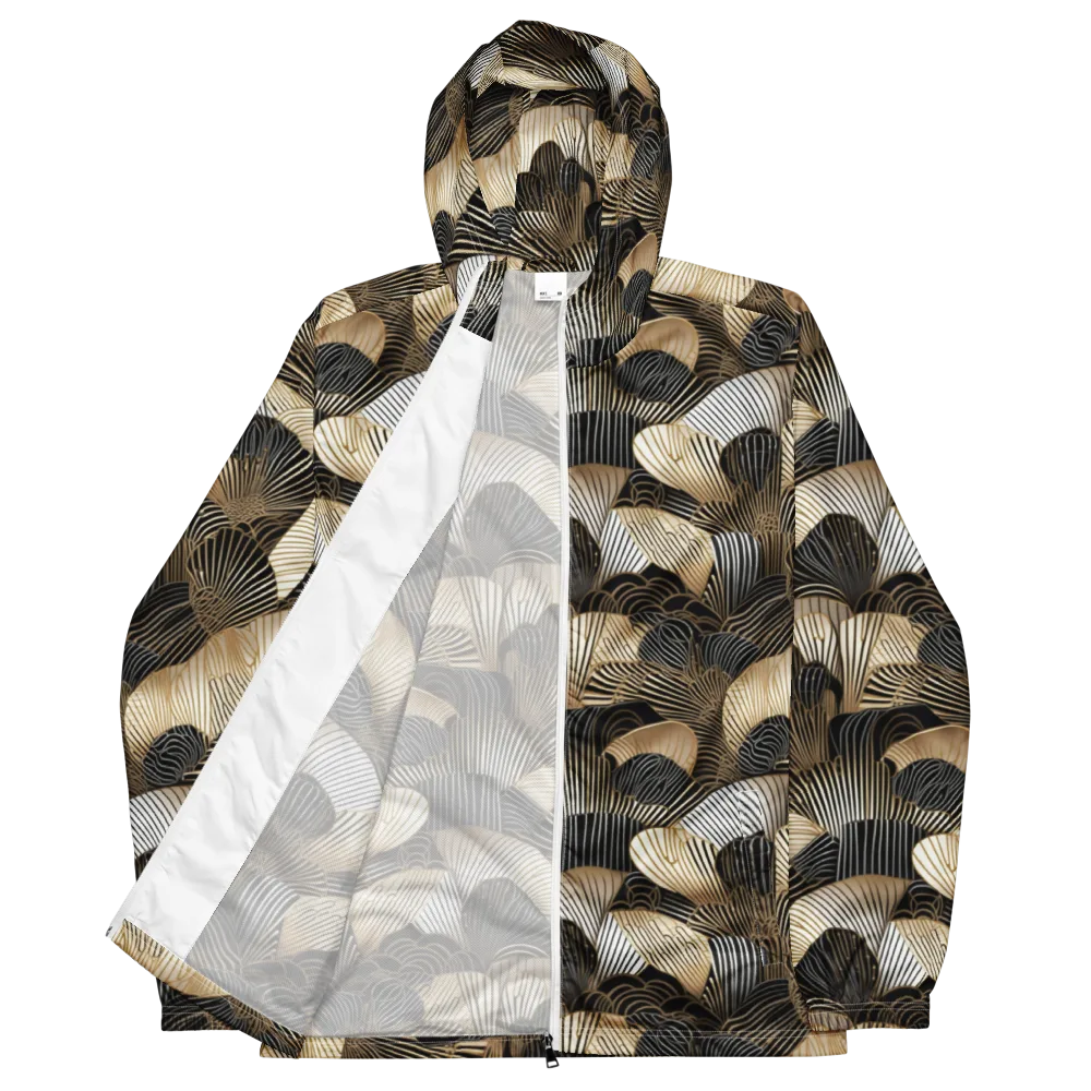 Noir Deco Bloom on Men's Windbreaker — Front
