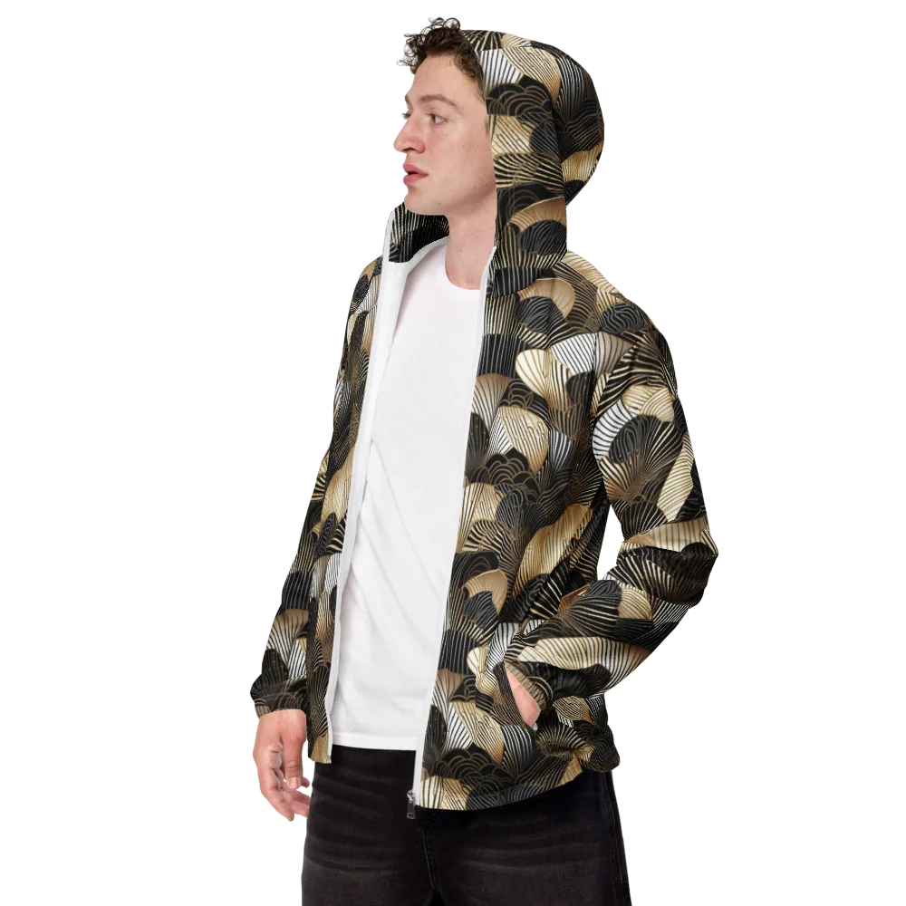 Noir Deco Bloom on Men's Windbreaker — Left Front